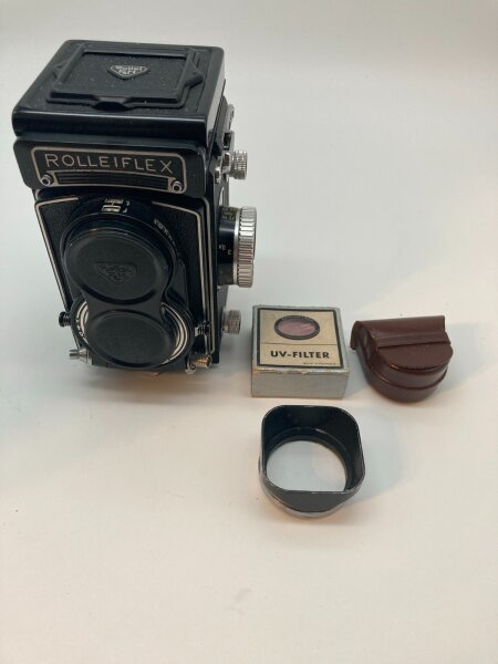 Rolleiflex T Modell 3 TLR Schwarz - Carl Zeiss Tessar 1:3.5/75mm Sammler